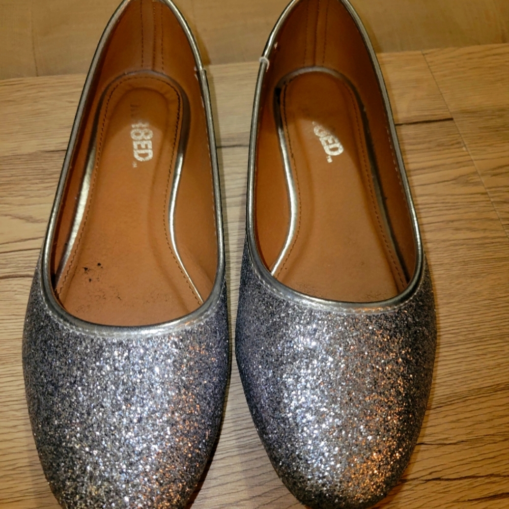Silver Glitter Flats